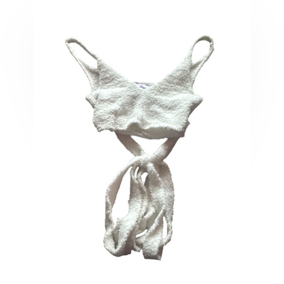White out from under fuzzy tie top - Picture 1 of 2